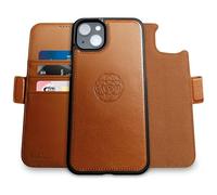 Dreem custodia portafoglio rimovibile per iPhone 17e/ 16e/ 14, pelle vegana | Supporto per telefono integrato, porta carte blocco RFID, compatibile con MagSafe, confezione regalo [Fibonacci: Caramello]