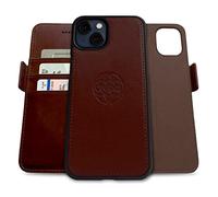 dreem Fibonacci compatibile con iPhone 13 Mini custodia a portafoglio/custodia antiurto 2 in 1 e folio in pelle vegana staccabile, compatibile con MagSafe, protezione RFID [Caffè]