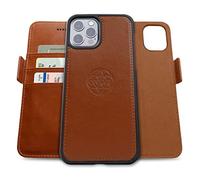 dreem Fibonacci compatibile con iPhone 13 Pro custodia a portafoglio/custodia antiurto 2 in 1 e folio in pelle vegana staccabile, compatibile con MagSafe, protezione RFID [Caramello]