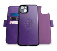 dreem Fibonacci compatibile con iPhone 14 Plus custodia a portafoglio/custodia antiurto 2 in 1 e folio in pelle vegana staccabile, compatibile con MagSafe, protezione RFID [Viola]