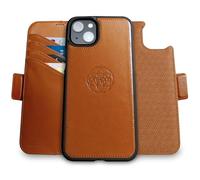 dreem Fibonacci compatibile con iPhone 15 custodia a portafoglio/custodia antiurto 2 in 1 e folio in pelle vegana staccabile, compatibile con MagSafe, protezione RFID [Caramello]