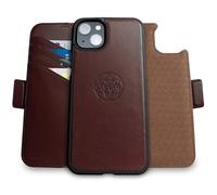 dreem Fibonacci compatibile con iPhone 15 custodia a portafoglio/custodia antiurto 2 in 1 e folio in pelle vegana staccabile, compatibile con MagSafe, protezione RFID [Caffè]