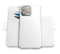 dreem Fibonacci compatibile con iPhone 15 Pro Max custodia a portafoglio/custodia antiurto 2 in 1 e folio in pelle vegana staccabile, compatibile con MagSafe, protezione RFID [Bianco]