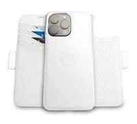 dreem Fibonacci compatibile con iPhone 16 Pro custodia a portafoglio/custodia antiurto 2 in 1 e folio in pelle vegana staccabile, compatibile con MagSafe, protezione RFID [Bianco]