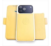 dreem for iPhone 17 Pro Case Wallet, Revolutionary Phone Stand, Vegan Leather, MagSafe-Fit, Magnetic Detachable Flip Cover, RFID Blocking Card Holder, Gift-Box [Fibonacci:Butter Yellow]