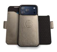 dreem for iPhone 17 Pro Case Wallet, Revolutionary Phone Stand, Vegan Leather, MagSafe-Fit, Magnetic Detachable Flip Cover, RFID Blocking Card Holder, Gift-Box [Fibonacci:Metal]