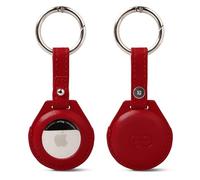 Dreem Liberate Portachiavi Compatibile con Apple AirTag - Pelle Vegana, Resistente ai Graffi, Anello in Acciaio Inossidabile, Leggero [Rosso]