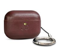 Dreem Om Case Cover with Keychain Clip for AirPods Pro 3, Protective One-Piece Hard Shell, Luxury Vegan Leather AirPods Pro 3 Case with Separate Clip [Coffee]