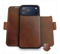 dreem Real Leather for iPhone 17 Pro Max Case Wallet, Revolutionary Phone Stand, MagSafe-Fit, Magnetic Detachable Flip Cover, RFID Blocking Card Holder, Gift-Box [Fibonacci:Chocolate]