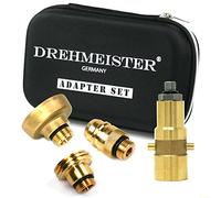 Drehmeister Set di adattatori GPL M10 - Extra Lungo - Rinforzato - Adattatore Serbatoio con Custodia - Tutti Gli adattatori Europa Autogas