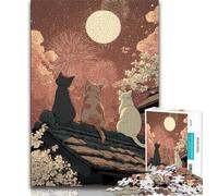 Drei Katzen-Puzzle für Erwachsene, 1000 Teile, anspruchsvolles Spiel und Familienspiel mit vollständig ineinandergreifenden, zufällig geformten Teilen, 38x26cm
