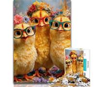 Drei kleine Hühner, 1000 Teile Puzzle für Erwachsene und Jugendliche, dekomprimierendes intellektuelles Lernspielzeug, perfekte Dekoration, 38x26cm