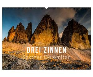 Drei Zinnen. Sextner Dolomiten (Wandkalender 2026 DIN A2 quer), CALVENDO Monatskalender: Drei Zinnen - 4 Jahreszeiten - Wandschmuck für jeden Freund der Berge!