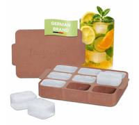 Dreiklang - be smart Vaschetta per ghiaccio in silicone con coperchio e manico | Impilabile, cubetti grandi quadrati con scanalature per facile estrazione | Inodore e neutra al gusto