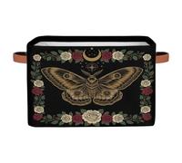 Drekrid Cestini portaoggetti - falena rosa luna grande pieghevole armadio mensola organizer cestini per bambini giocattoli, vestiti, asilo nido, bagno, camera da letto, decorazione per la casa cestino