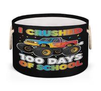 Drekrid Grande cesto portaoggetti con manici, pieghevole, rotondo, per giocattoli, coperta per animali domestici, camera da letto, soggiorno, decorazione per la casa, cestino regalo