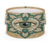Drekrid Grande cesto portaoggetti - Evil Eye Mandala Boho Nursery Organizer Bin Box con manici pieghevole rotondo cesto portabiancheria per bambini giocattoli coperta animali domestici camera da letto