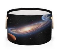 Drekrid Grande cesto portaoggetti - Galaxy Earth Mars Nursery Bin Box, cestino rotondo pieghevole per giocattoli per bambini, coperta, camera da letto soggiorno, decorazione per la casa, cesto regalo