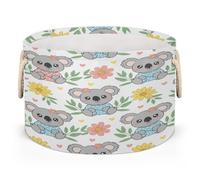 Drekrid Grande cesto portaoggetti - Koala Floral Nursery Nursery Bin Box, cesto portabiancheria pieghevole per giocattoli per bambini, coperta, camera da letto, soggiorno, decorazione per la casa