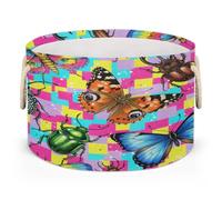 Drekrid Grande cesto portaoggetti - Neon Bug Butterfly Nursery cestino rotondo organizer pieghevole cesto portabiancheria per giocattoli per bambini, coperta, camera da letto soggiorno decorazione per