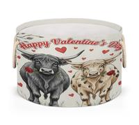 Drekrid Grande cesto portaoggetti rotondo con scritta "Happy Valentine's Day", organizer per la cameretta dei bambini, cesto portabiancheria pieghevole per giocattoli per bambini, coperta, camera da