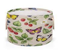Drekrid Grande cesto portaoggetti - Vintage Raspberry Butterfly Nursery Organizer Bin Box con manici, cesto portabiancheria rotondo pieghevole per giocattoli, coperte, camera da letto, soggiorno