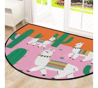 Drekrid Grande zerbino a semicircolare - Tappeto boho lama lavabile antiscivolo mezzo rotondo ingresso - carino morbido tappeto semicircolare assorbente per cucina, bagno camera da letto, 160 x 100 cm