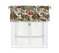 Drekrid Mantovana per finestre, stile retrò, fungo colibrì, corte, piccole, morbide, filtranti la luce, tende da cucina per bar, camera da letto, cantina, bagno, tasca per asta, 137 x 46 cm, 1