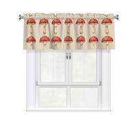 Drekrid Mantovane per finestre, funghi filtranti la luce, tende corte piccole e morbide da cucina per bar, cantina, bagno, camera da letto, tasca per asta, 137 x 46 cm, 1 pannello