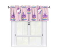 Drekrid Mantovane per finestre, motivo unicorno, per filtrare la luce, piccole tende corte e morbide da cucina per cantina, bagno, camera da letto, bar, tasca per bastone, 137 x 46 cm, 1 pannello