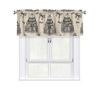 Drekrid Mantovane per finestre, stile vintage, per torta nuziale, filtra la luce, piccole tende corte e morbide da cucina per cantina, bagno, camera da letto, bar, tasca per bastone, 137 x 46 cm, 1