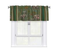 Drekrid Mantovane per finestre, vintage giungla elefanti filtrano la luce, piccole tende corte e morbide da cucina per cantina, bagno, camera da letto, bar, tasca per bastone, 137 x 46 cm, 1 pannello