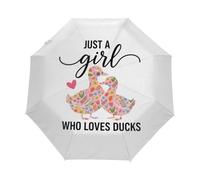 Drekrid Ombrelli compatti antivento per pioggia - anatre floreale leggero portatile automatico pieghevole inverso ombrello - apertura automatica e chiusura carino piccolo ombrello per pendolari, auto