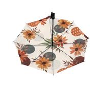 Drekrid Ombrelli compatti antivento per pioggia - Boho autunno floreale portatile leggero ombrello pieghevole automatico inverso - Ombrello piccolo carino per pendolari, auto, zaino, borsa
