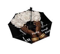 Drekrid Ombrelli compatti antivento per pioggia - Ombrelli africani da donna floreale portatile leggero pieghevole automatico inverso, apertura automatica, piccolo ombrello carino per pendolari, auto