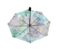 Drekrid Ombrello da viaggio per pioggia e sole, in marmo, compatto, con apertura automatica, per bambini e donne, pieghevole al contrario automatico, piccolo ombrello carino per pendolari, auto, zaino