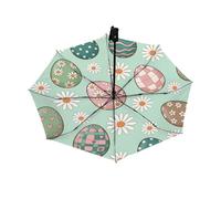 Drekrid Ombrello da viaggio per pioggia e sole - Margherita Primavera Pasqua Antivento Compatto Auto Open Close Ombrello per donne e bambini, pieghevole inverso automatico carino piccolo ombrello per