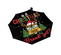 Drekrid Ombrello da viaggio per pioggia e sole - Ombrello per scuola di Natale, antivento, compatto, automatico, pieghevole, per donne e bambini, con apertura automatica, piccolo ombrello carino per