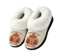 Drekrid Pantofole da donna in memory foam, calde e morbide, Americano Cowgirl, 41/42 EU