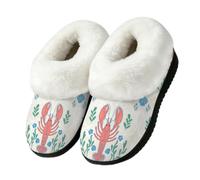 Drekrid Pantofole da donna in memory foam, calde e morbide, Aragosta rossa