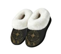 Drekrid Pantofole da donna in memory foam, calde e morbide, Bussola d'oro, 40/40.5 EU