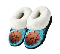 Drekrid Pantofole da donna in memory foam, calde e morbide | Comoda e comoda suola in gomma antiscivolo, retro chiuso, camera da letto invernale per interni ed esterni, colore blu fuoco