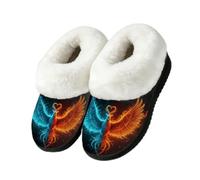 Drekrid Pantofole da donna in memory foam, calde e morbide, Fenice del ghiaccio di fuoco, 42.5/43 EU