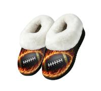 Drekrid Pantofole da donna in memory foam, calde e morbide, Fuoco da calcio, 41/42 EU