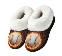 Drekrid Pantofole da donna in memory foam, calde e morbide, Fuoco di baseball, 40/40.5 EU
