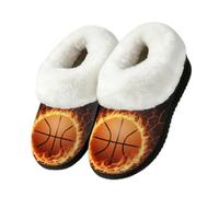 Drekrid Pantofole da donna in memory foam, calde e morbide, Fuoco di basket 2, 42.5/43 EU