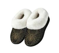 Drekrid Pantofole da donna in memory foam, calde e morbide, Ragno d'oro, 40/40.5 EU