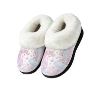 Drekrid Pantofole da donna in memory foam, calde e morbide, Unicorni Carini 3, 38.5/39.5 EU