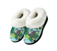 Drekrid Pantofole da donna in memory foam, morbide e calde | Comoda e comoda suola in gomma antiscivolo, retro chiuso, interno ed esterno, bradipo tucano tropicale
