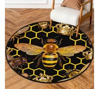 Drekrid Tappeto rotondo da 160 cm, a nido d'ape, lavabile, antiscivolo, per interni, camera da letto, soggiorno, divano, sotto il tavolo da pranzo, decorazione estetica